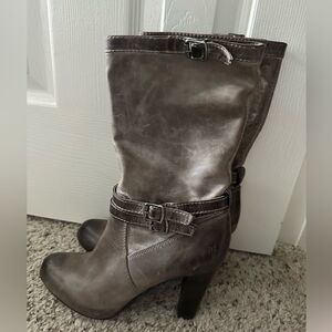 Stylish Gray Leather Boots
